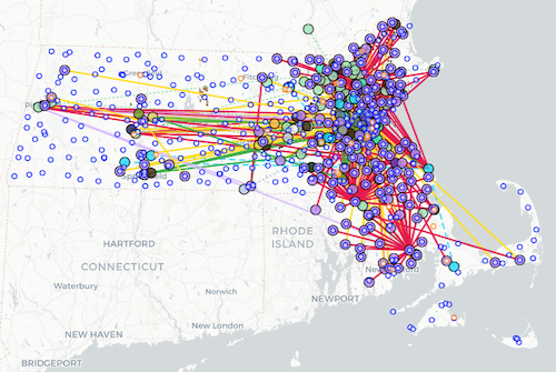 Screenshot of the Mapping Project's map (geographical view). Screenshot of the Mapping Project's map (geographical view).